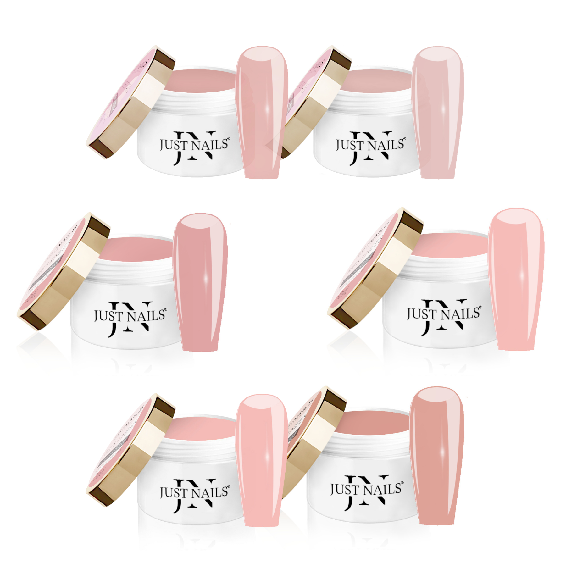 JUSTNAILS PRO Honey CREAM & EXTREME Builder Set 5 Stück