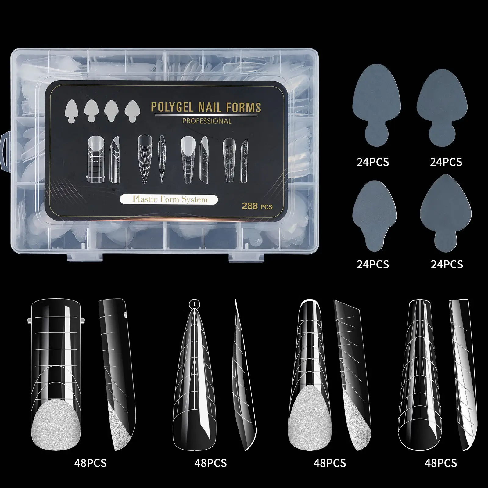 JUSTNAILS 288 Premium Fullcover Dual Tips Set 4 Formen