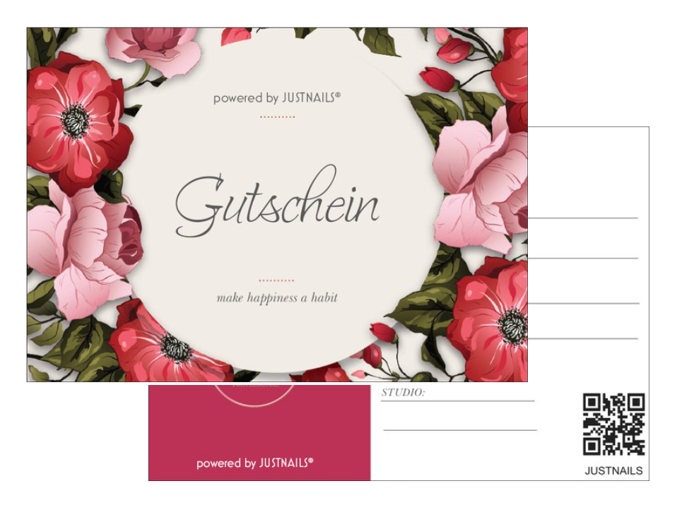 5x Kunden Geschenkgutschein Studio 01 Blumen