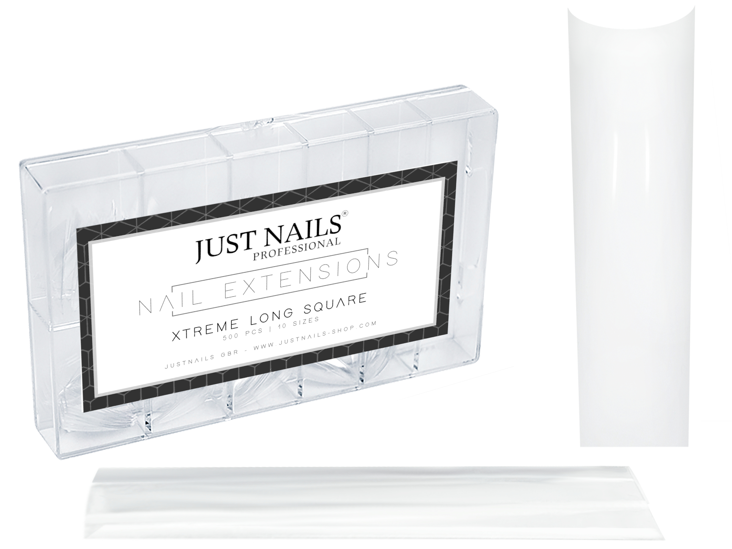 JUSTNAILS 500 Tips XXL! Xtreme long Square Form
