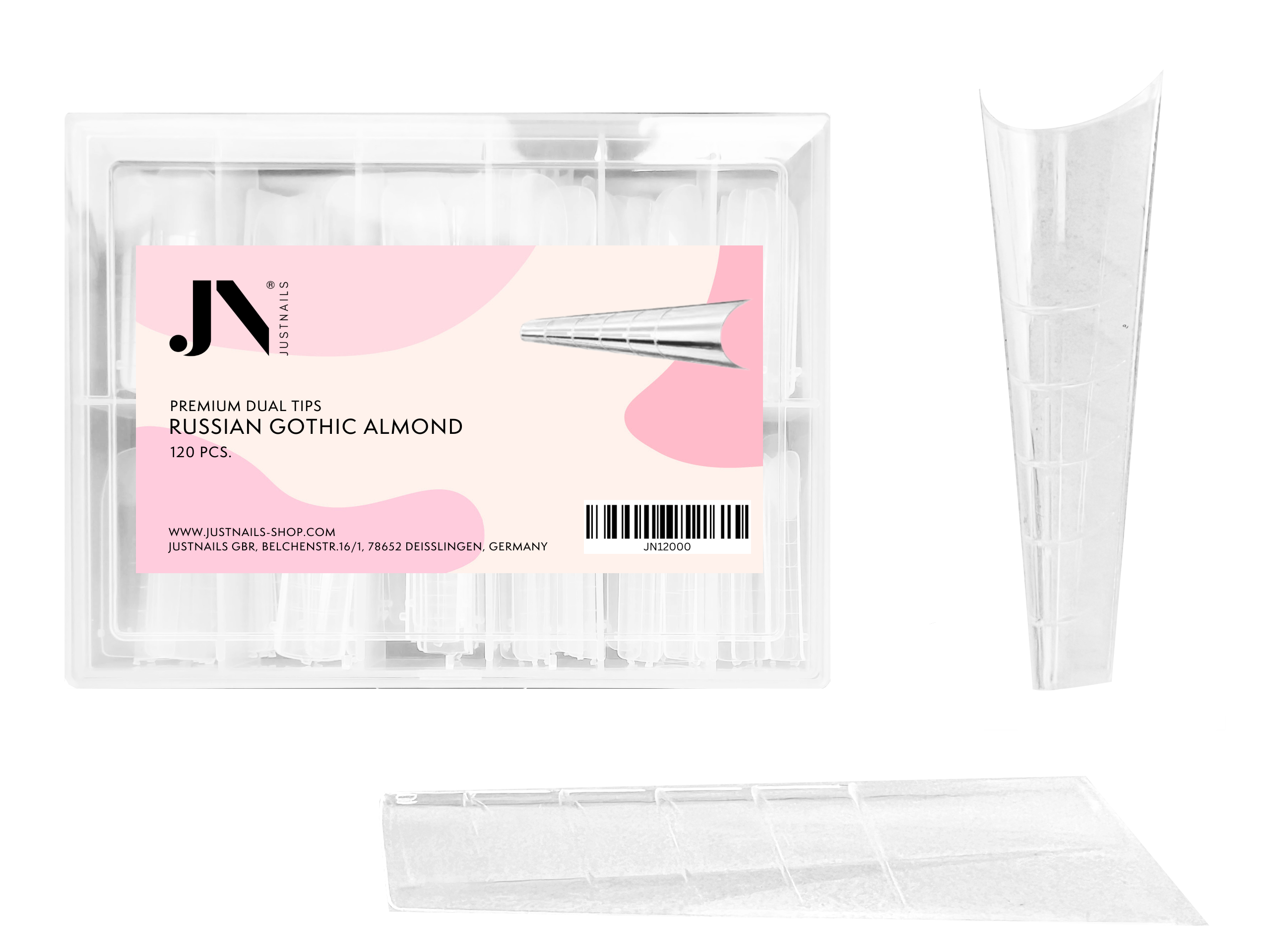 JUSTNAILS 120 Premium Dual Tips Russische Gotische Mandel Form Extreme