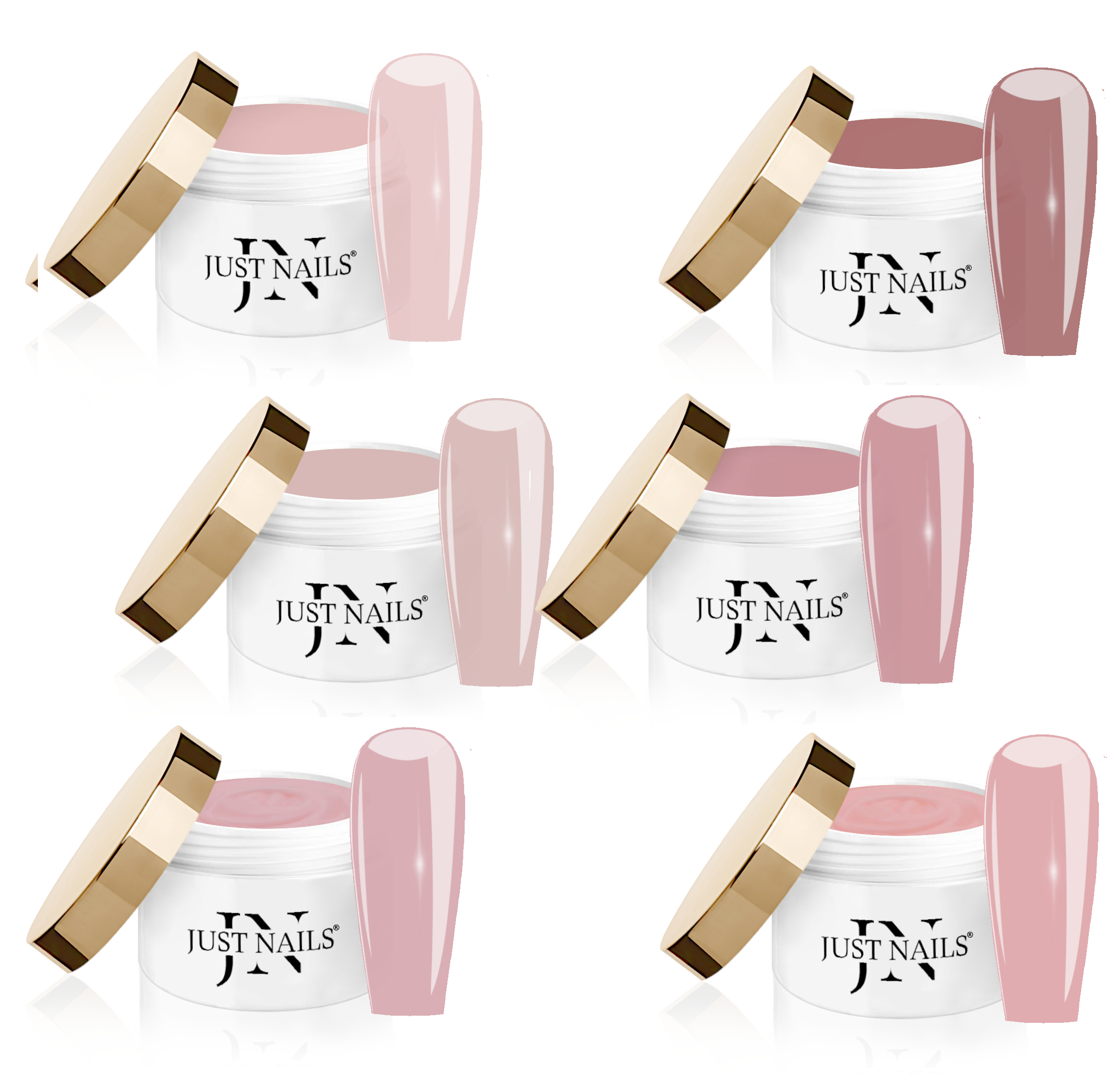 JUSTNAILS COVER SET 6x 5ml  - 02
