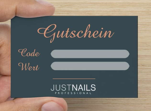 JUSTNAILS Versand Gutscheine leer für Distributoren