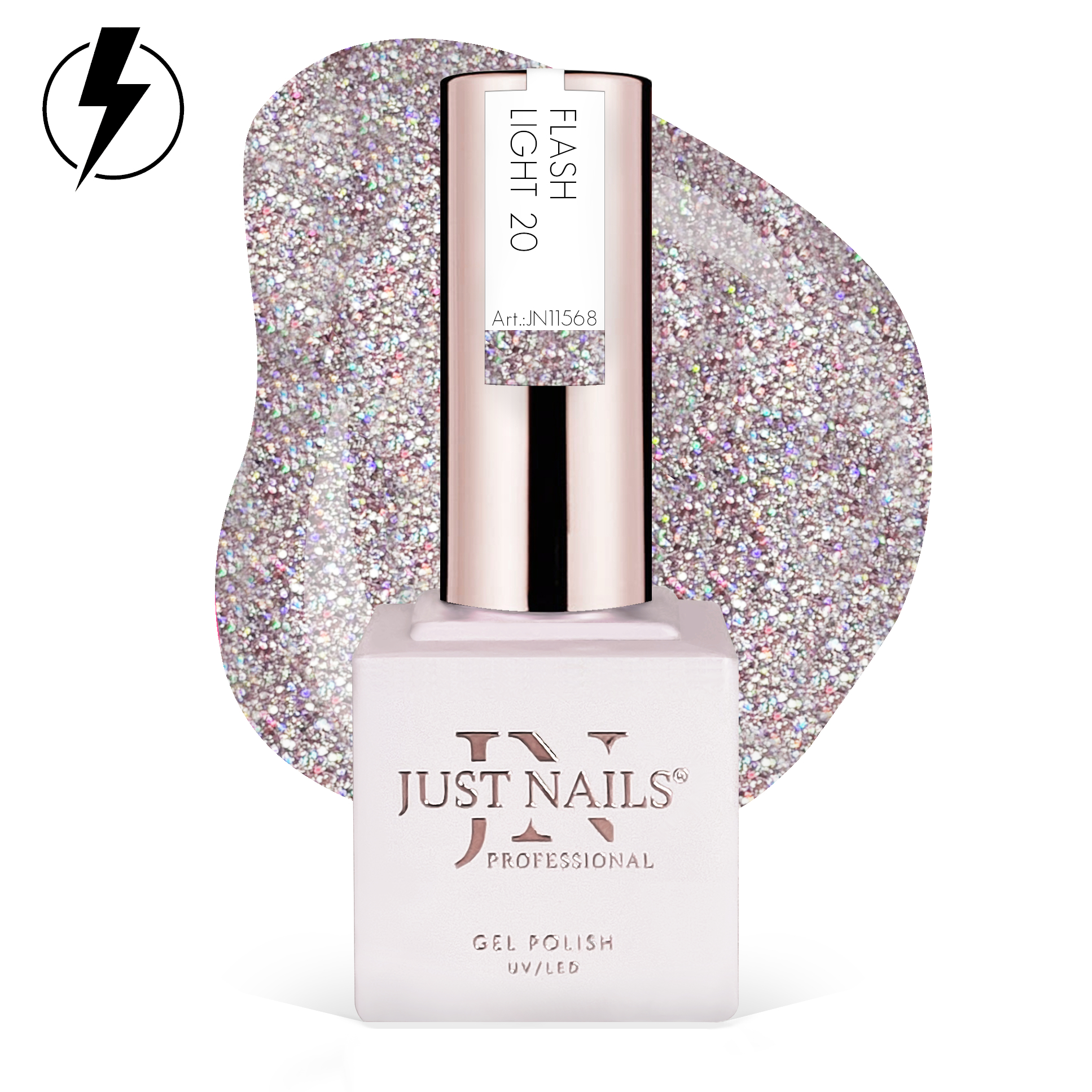 JUSTNAILS Gel Polish Color - Flash Light 20 -  Shellac Soak-off