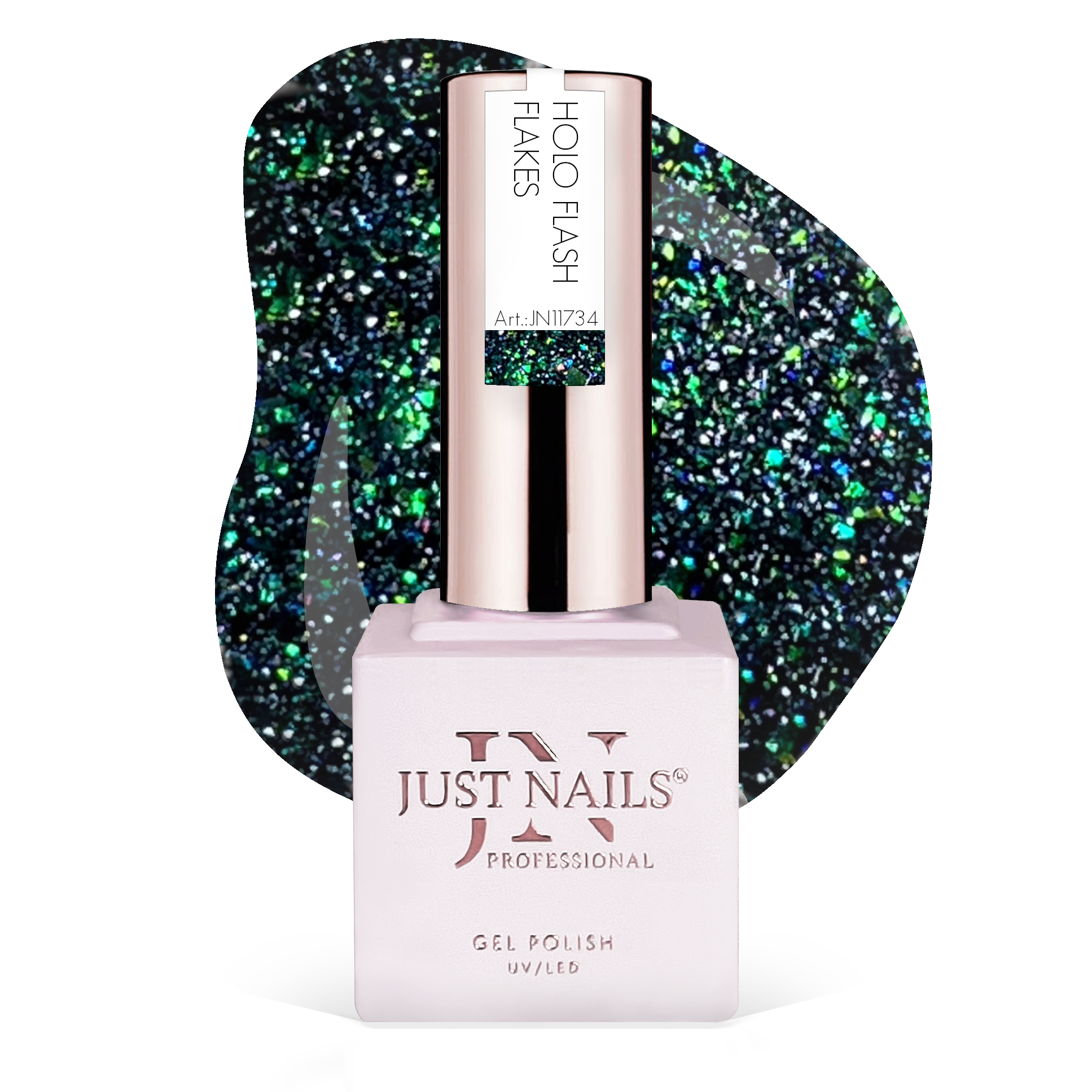 JUSTNAILS Gel Polish HOLO Flakes - Flash Light 32 -  Shellac Soak-off