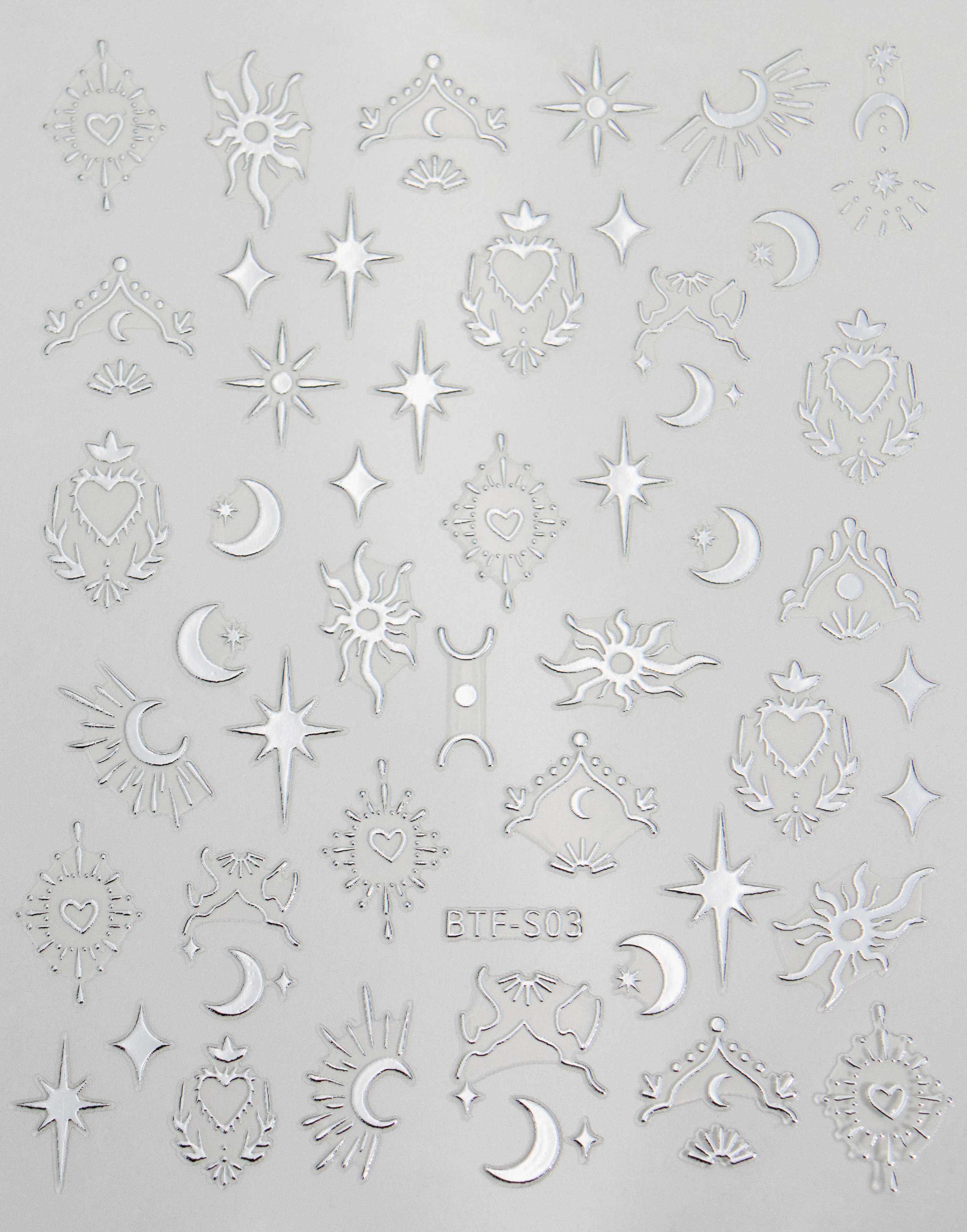 JUSTNAILS Sticker Mond Luna Sun S03 silver
