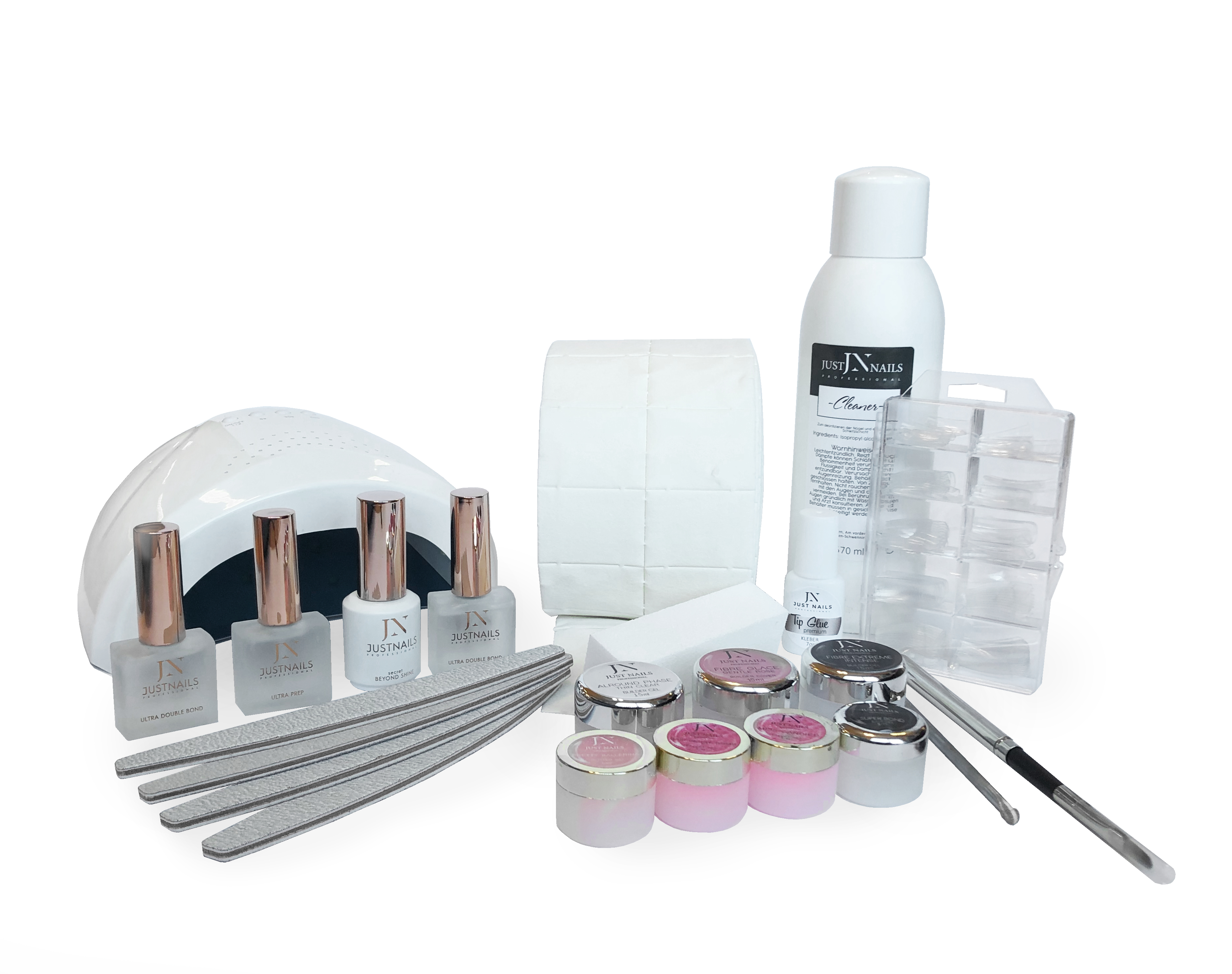 JUSTNAILS Premium Gel Starter Set + UV/LED Lampe XL