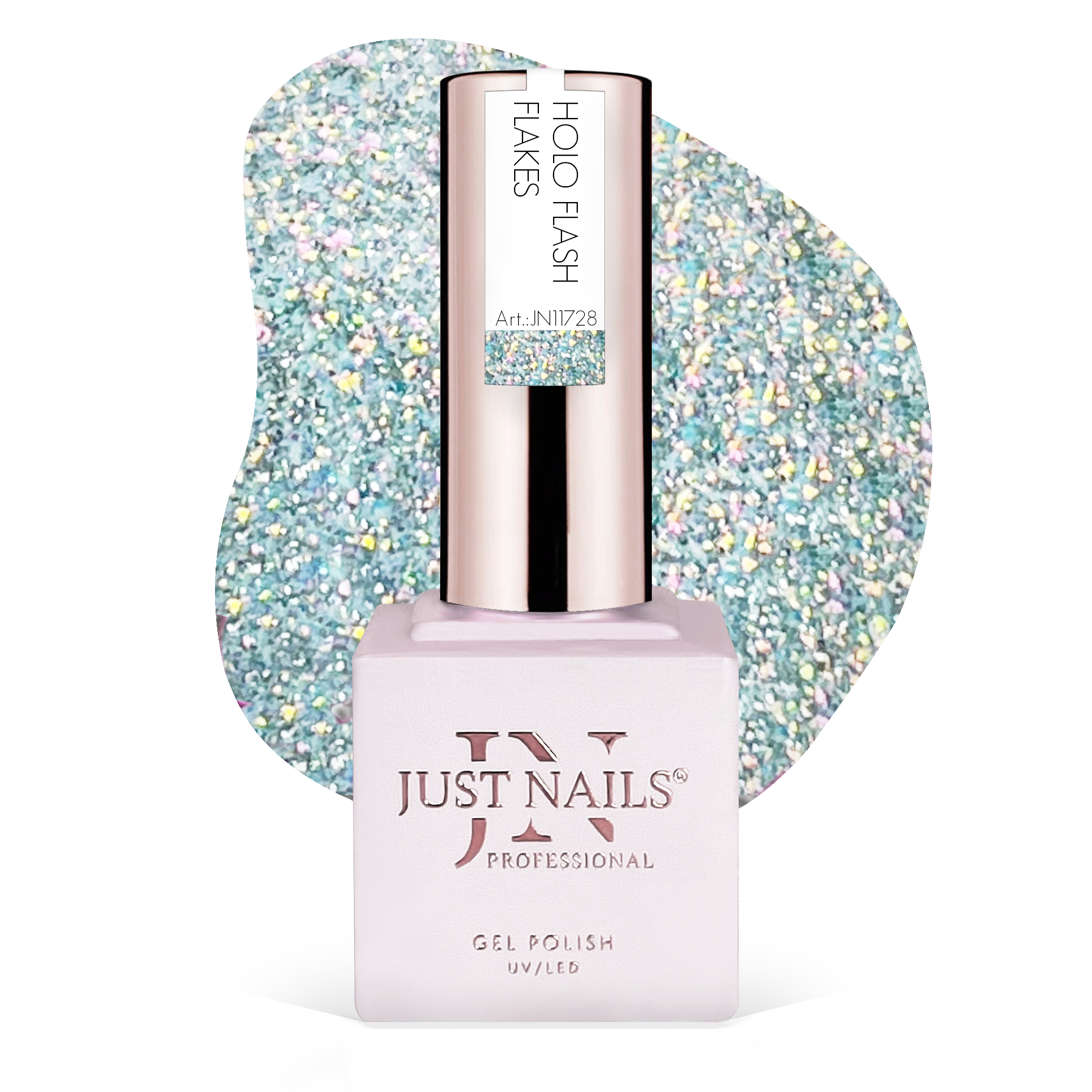 JUSTNAILS Gel Polish HOLO Flakes - Flash Light 26 -  Shellac Soak-off