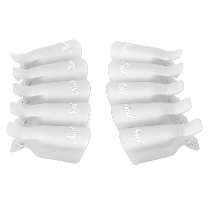 JUSTNAILS Nail Soak Off Kappen Clip Shellac Milchig 10Stk