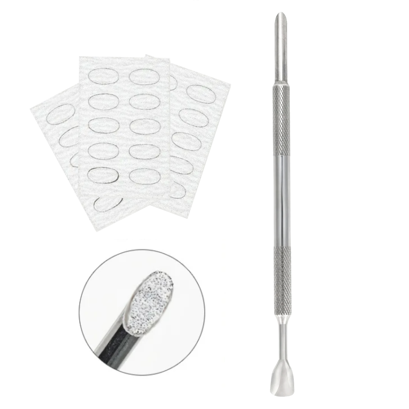 JUSTNAILS Professional Pusher Buffer Wechselblätter Set Silver Gold