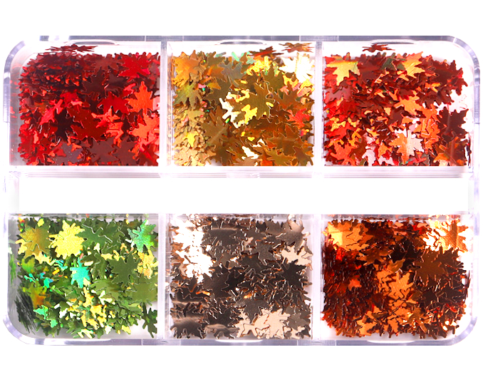 JUSTNAILS Einlagen Herbst mini Blätter Nailart Set 01
