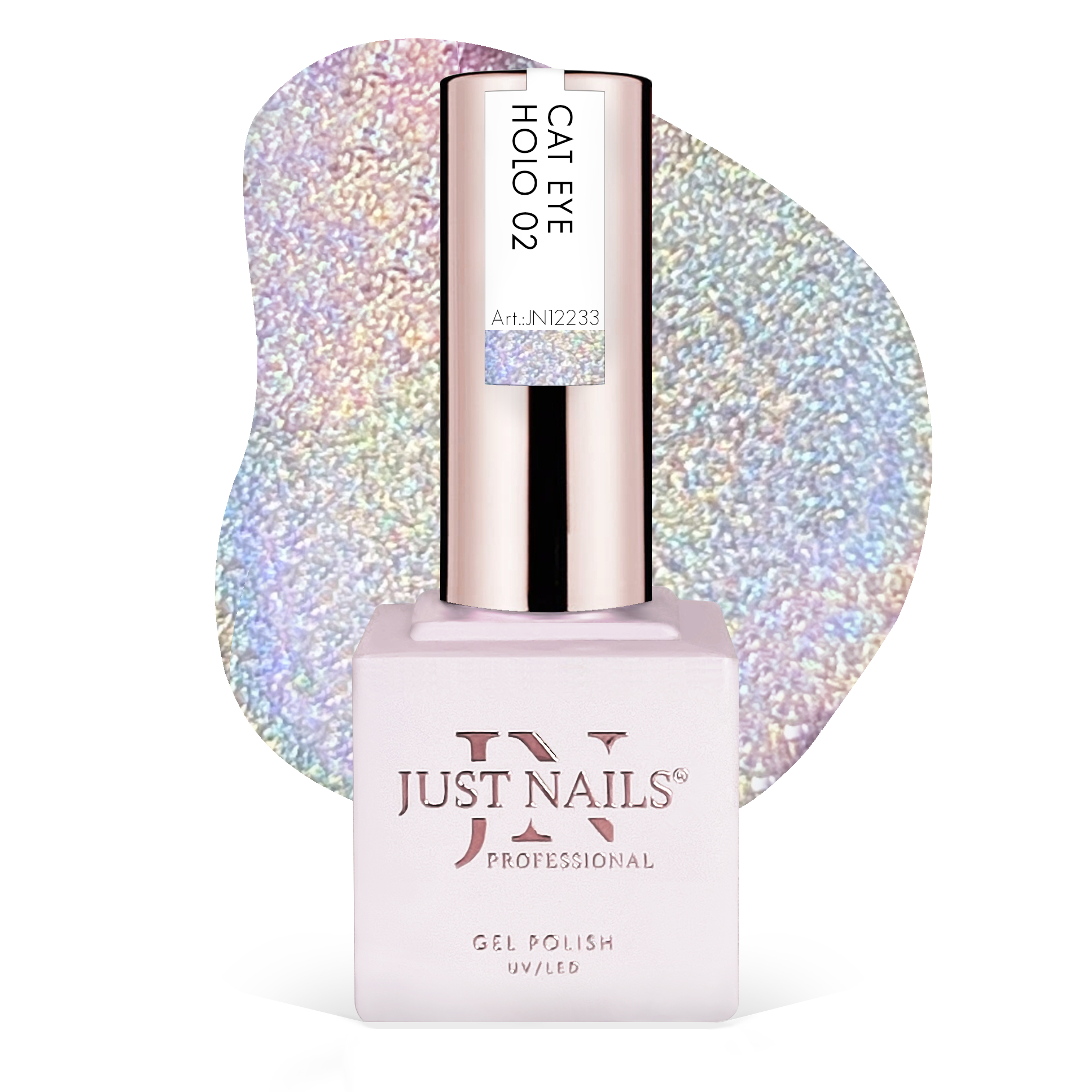 JUSTNAILS Gel Polish Color - NEW Flash Holo CAT EYE 02 -  Universal Shellac Soak-off