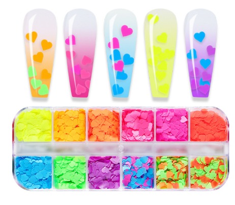 JUSTNAILS Neon Heart Herz Inlay Box *Abverkauf