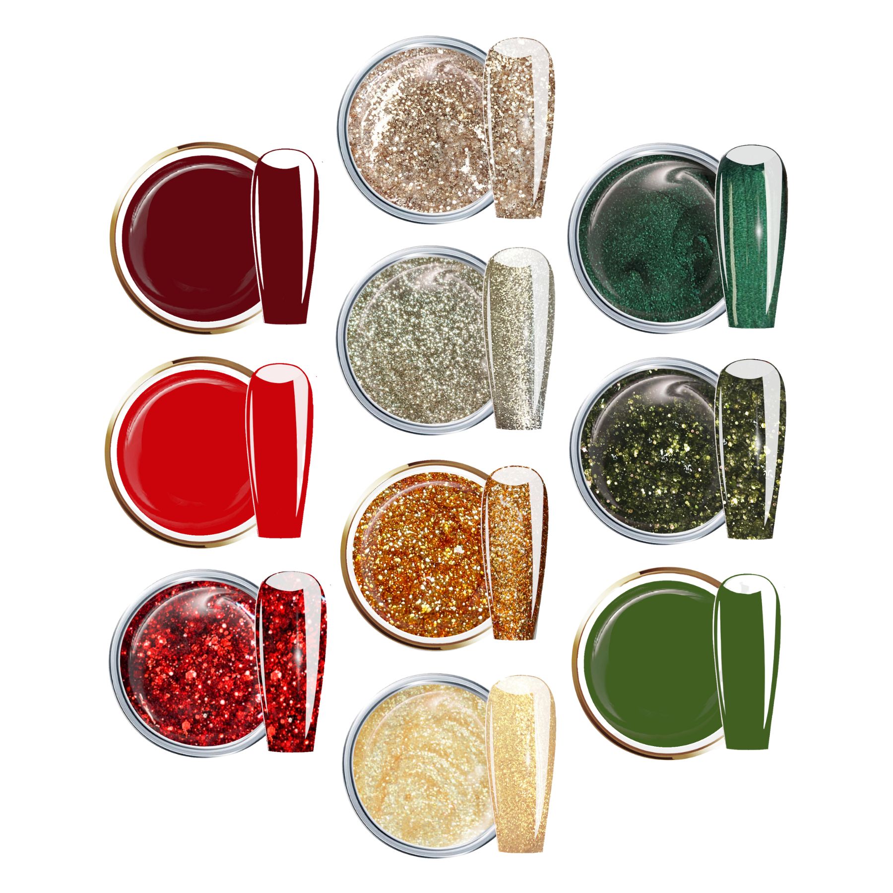 JUSTNAILS Farbgel CHRISTMAS SET