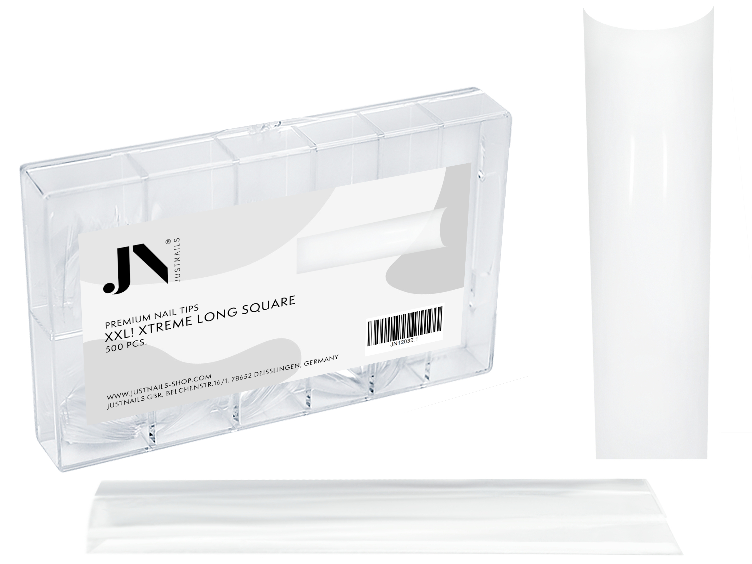 JUSTNAILS 500 Tips XXL! Xtreme long Square Form