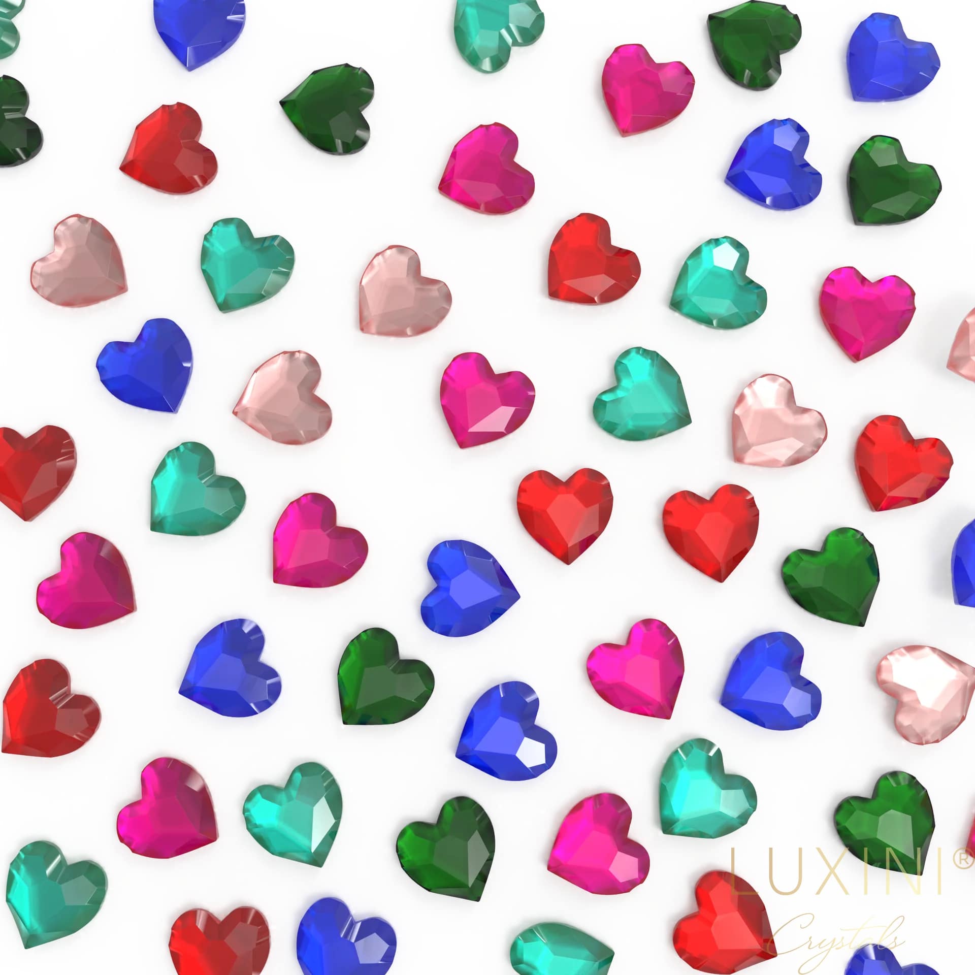 LUXINI ® SHAPE Crystal Glas Rhinstones High Quality - Heart Mix (3x4mm)